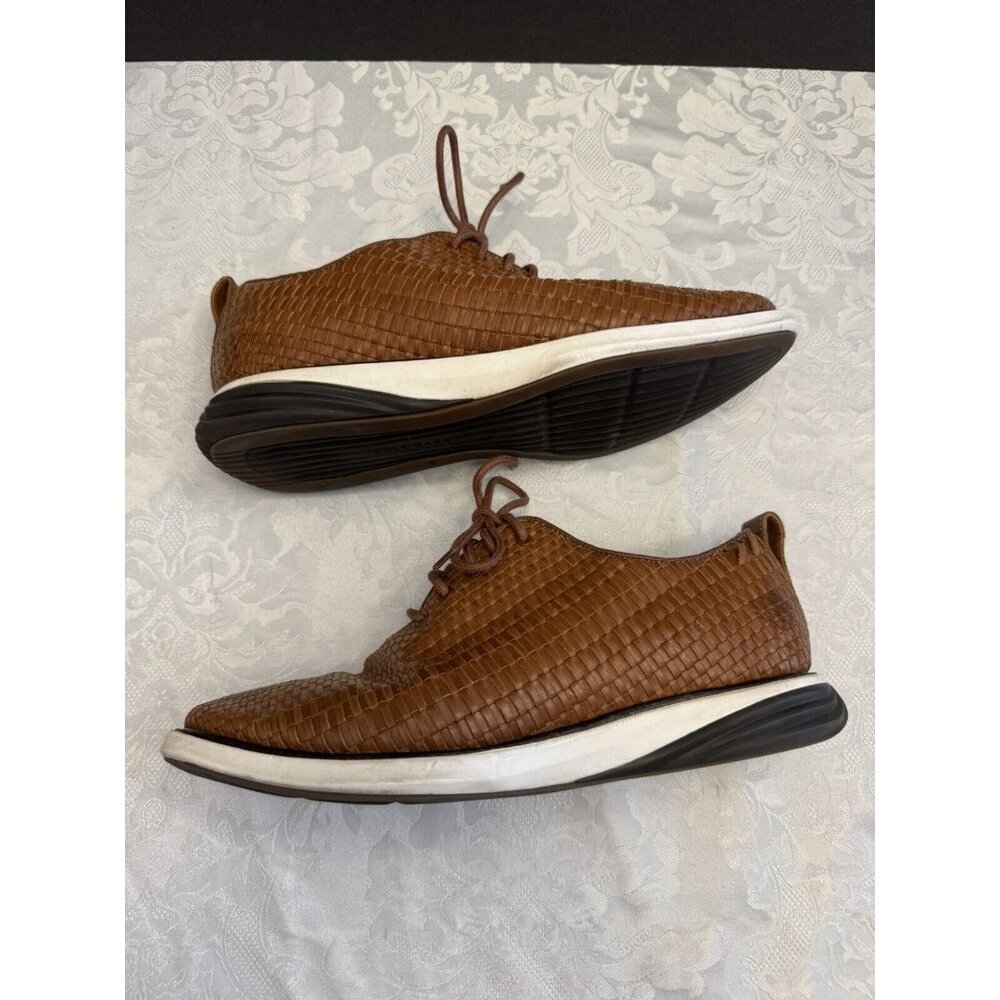 Cole Haan 9.5M Grand Evolution Woven Oxford In‎ Brown Leather Comfort Shoe - Picture 9 of 13